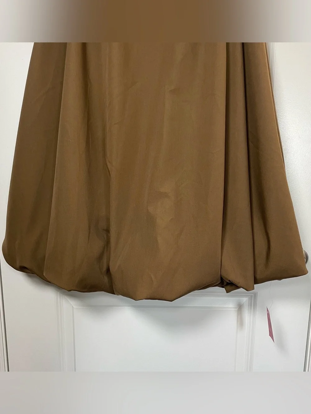 PrettyLittleThing Brown Balloon Midi Skirt High Waist Bubble Hem XS NWT - Picture 8 of 15